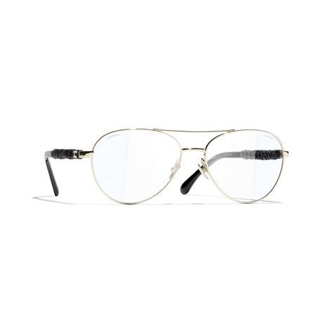 chanel unicorn glasses|Pilot Blue Light Glasses Metal & Calfskin Light Gold .